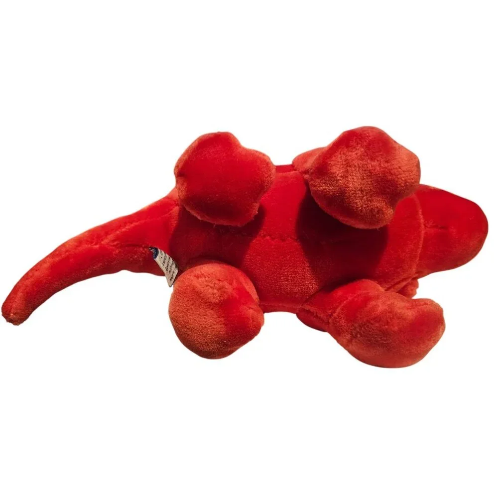 Animal Playthings Red Dinosaur Plush Triceratops Vintage Stuffed Animal 13